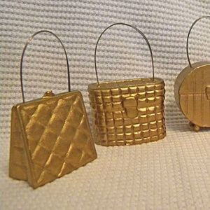 5  Two's Company Gold colored ornaments